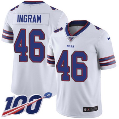 Nike Buffalo Bills #46 Ja'Marcus Ingram White Men's Stitched NFL 100th Season Vapor Limited Jersey
